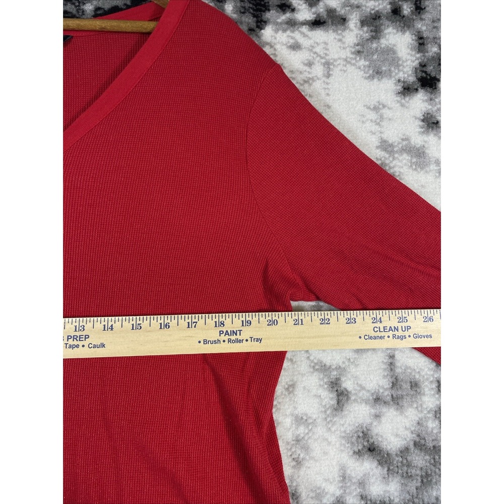 Lauren Ralph Lauren Top Womens Size Extra‎ Large Black Label V-Neck Shiny - Picture 7 of 15
